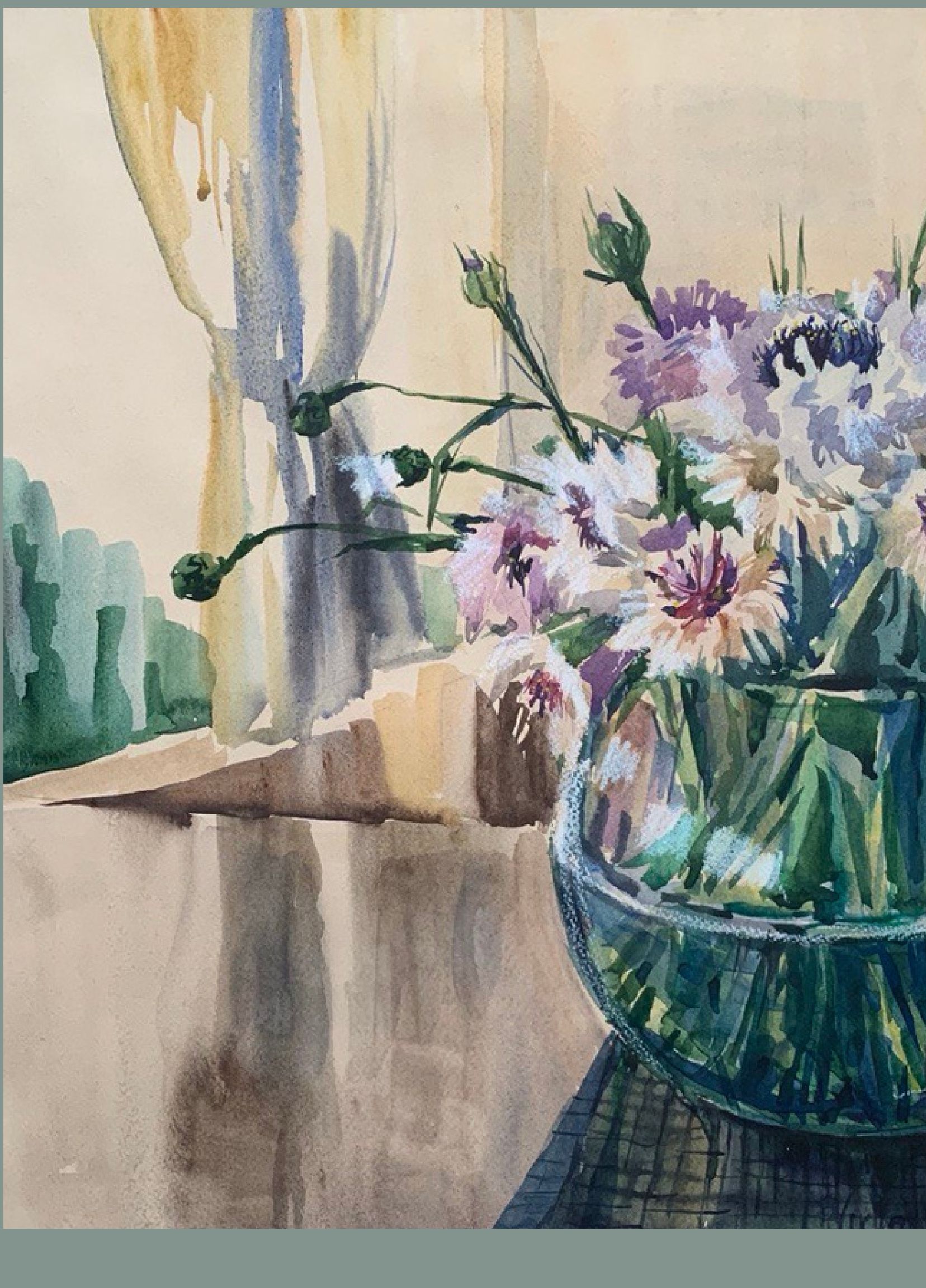 "Flowers, My Inspiration III" — floral watercolour painting. Ukrainian artist Viktoriia Bezugla