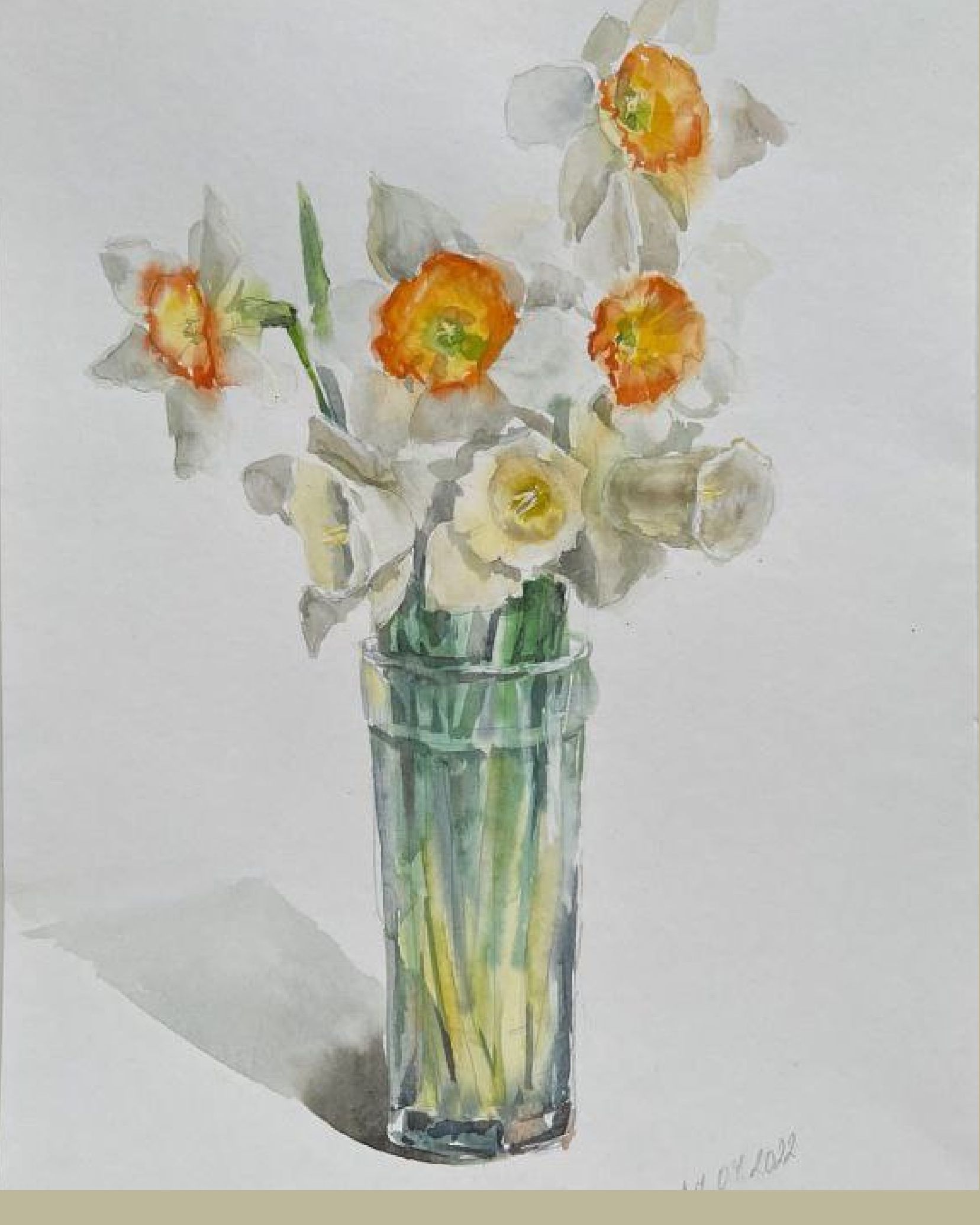 "Flowers, My Inspiration IV" — floral watercolour painting. Ukrainian artist Viktoriia Bezugla