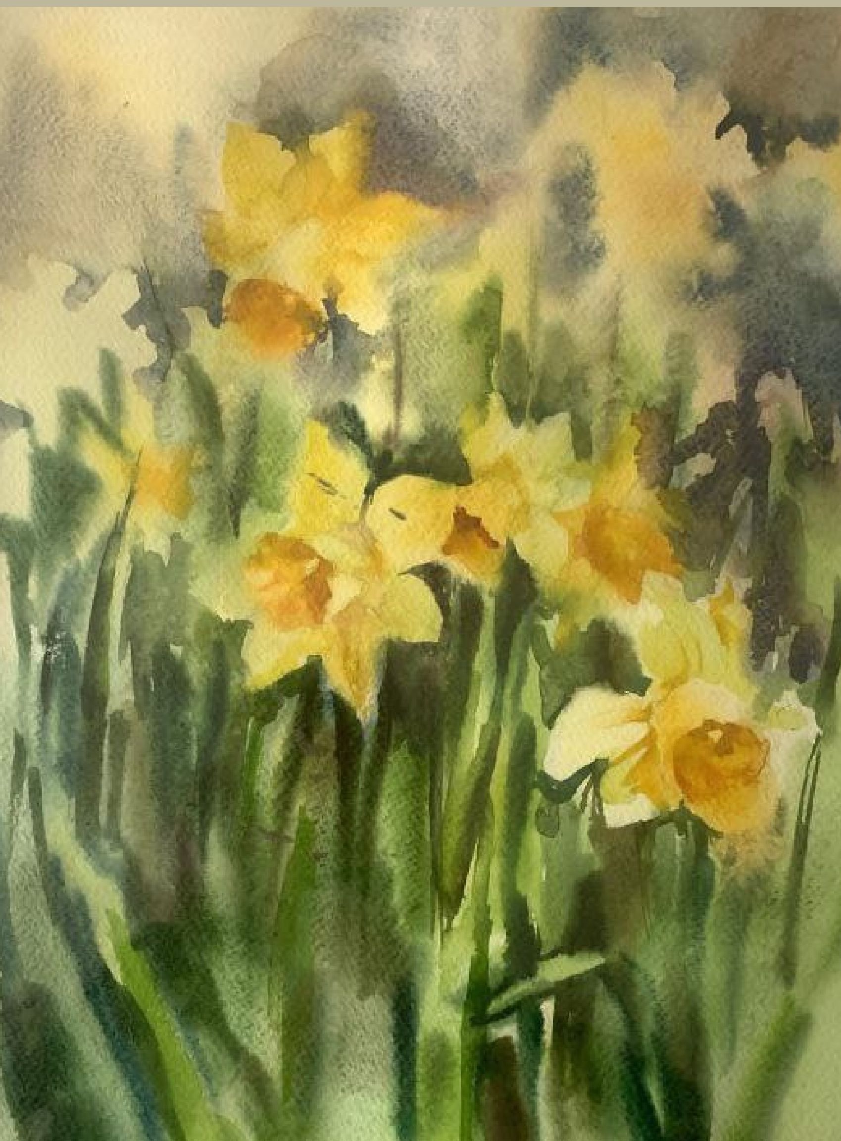"Flowers, My Inspiration VIII" — floral watercolour painting. Ukrainian artist Viktoriia Bezugla