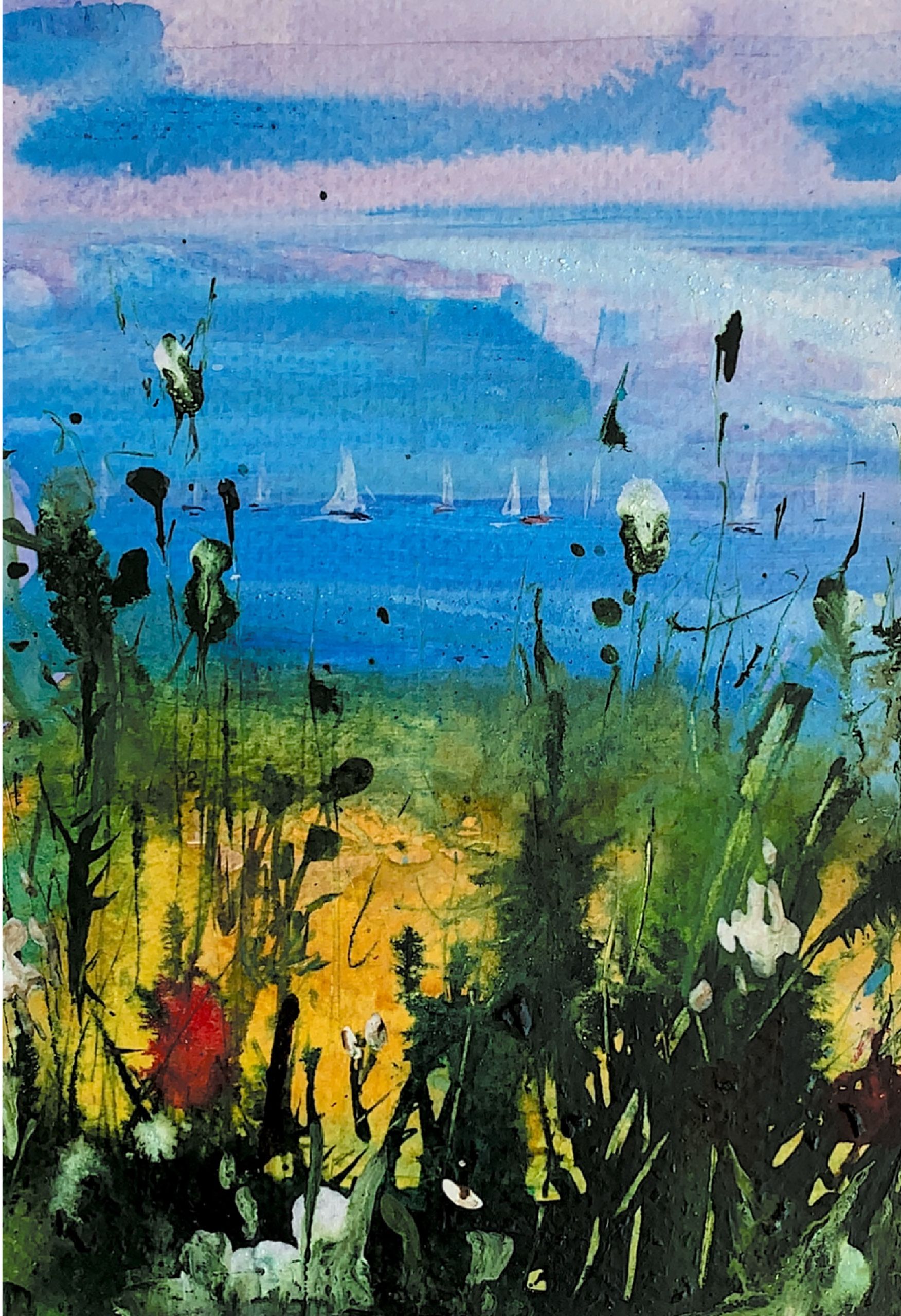 "Blue Day" — ink and watercolour painting, 35×25 cm. Ukrainian artist Viktoriia Bezugla